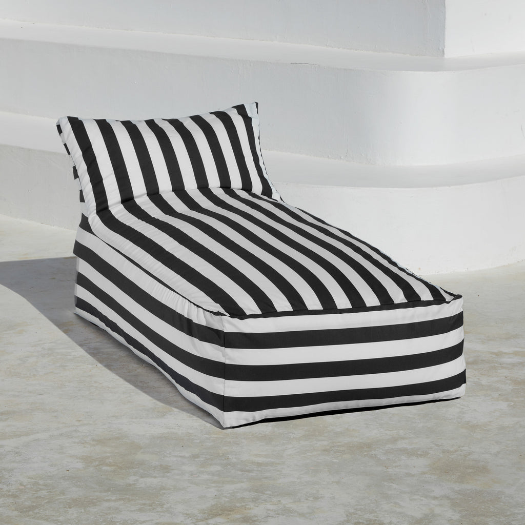 Black and white striped chaise lounge hot sale